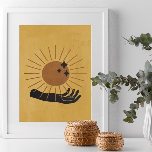 Wall Art Bohemian Celestial Hands Print Poster Illustration Unframed - Picture 2 of 5